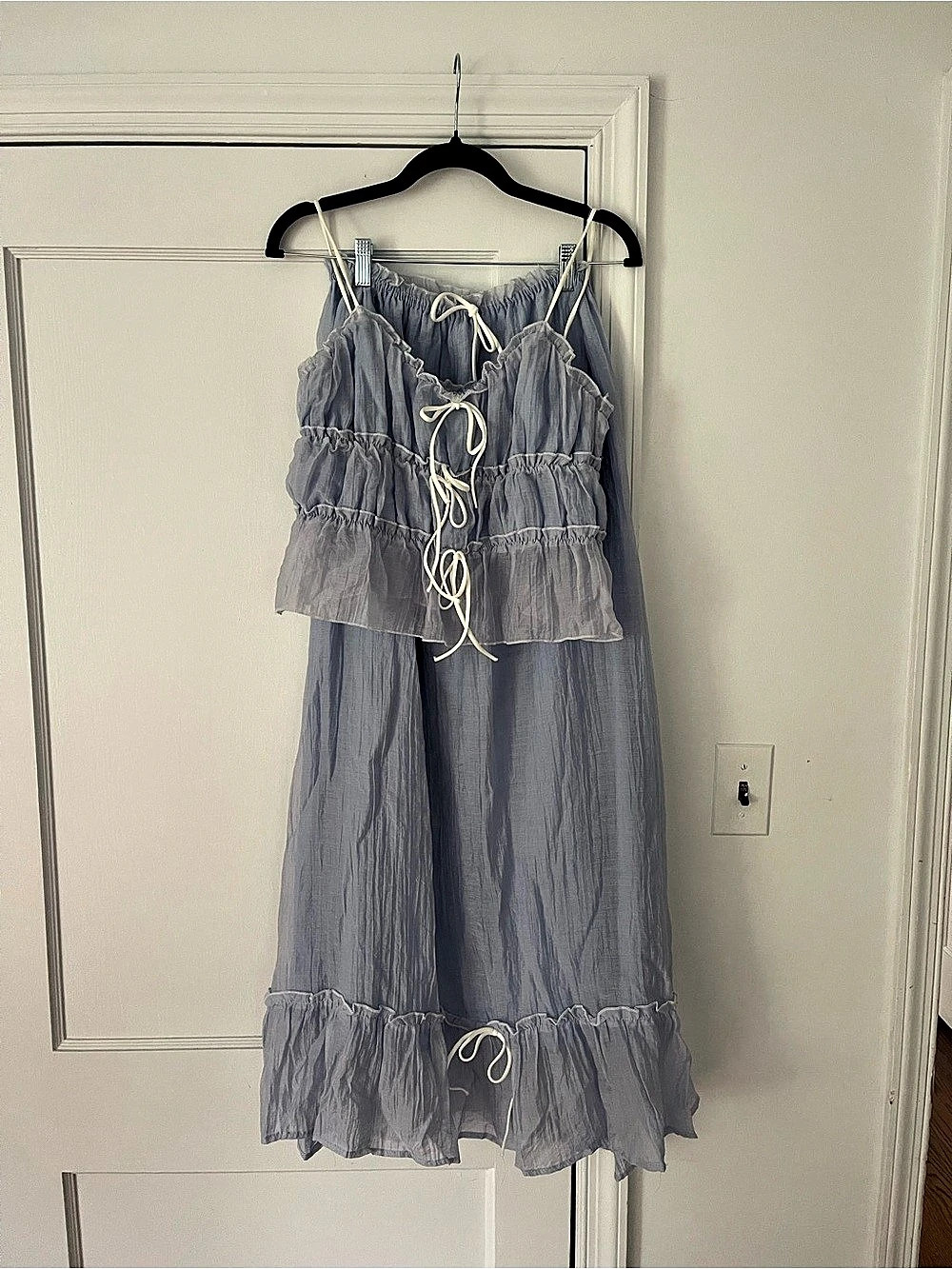Blue & White Maxi Skirt Set